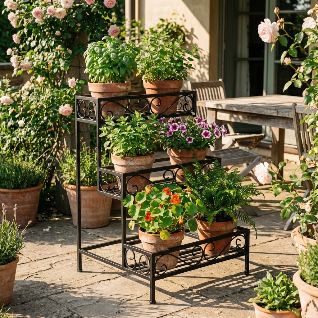 3-Tier Metal Planter Stand