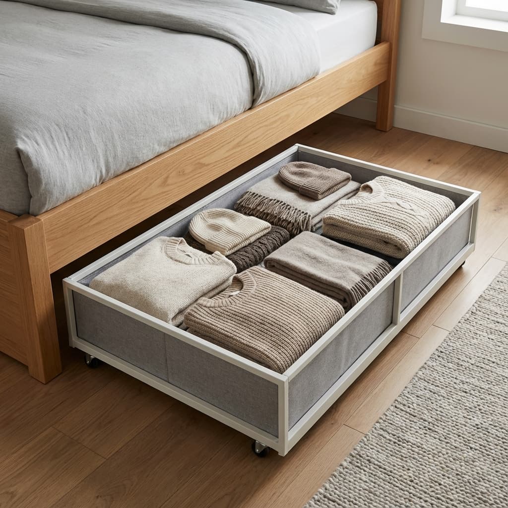 Under-Bed Storage with Wheels