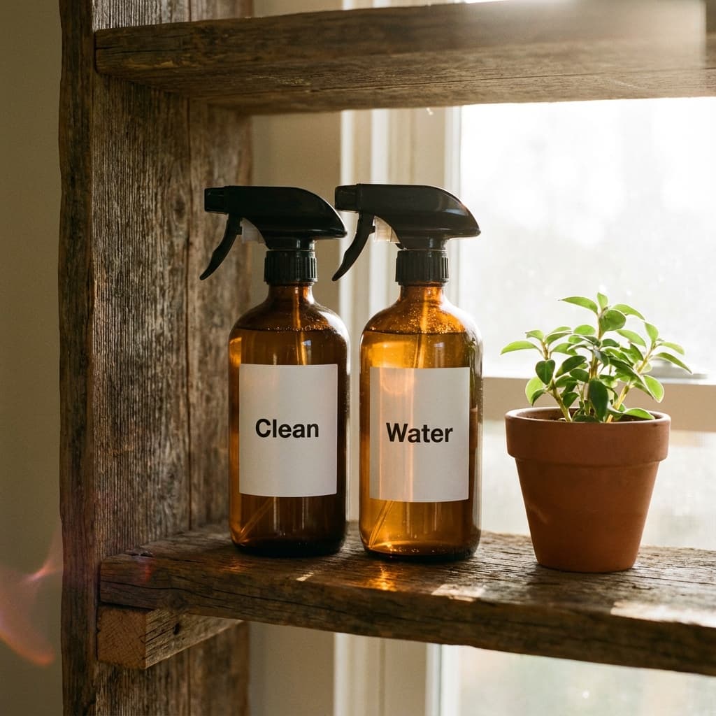 Amber Glass Spray Bottles (Set of 2)